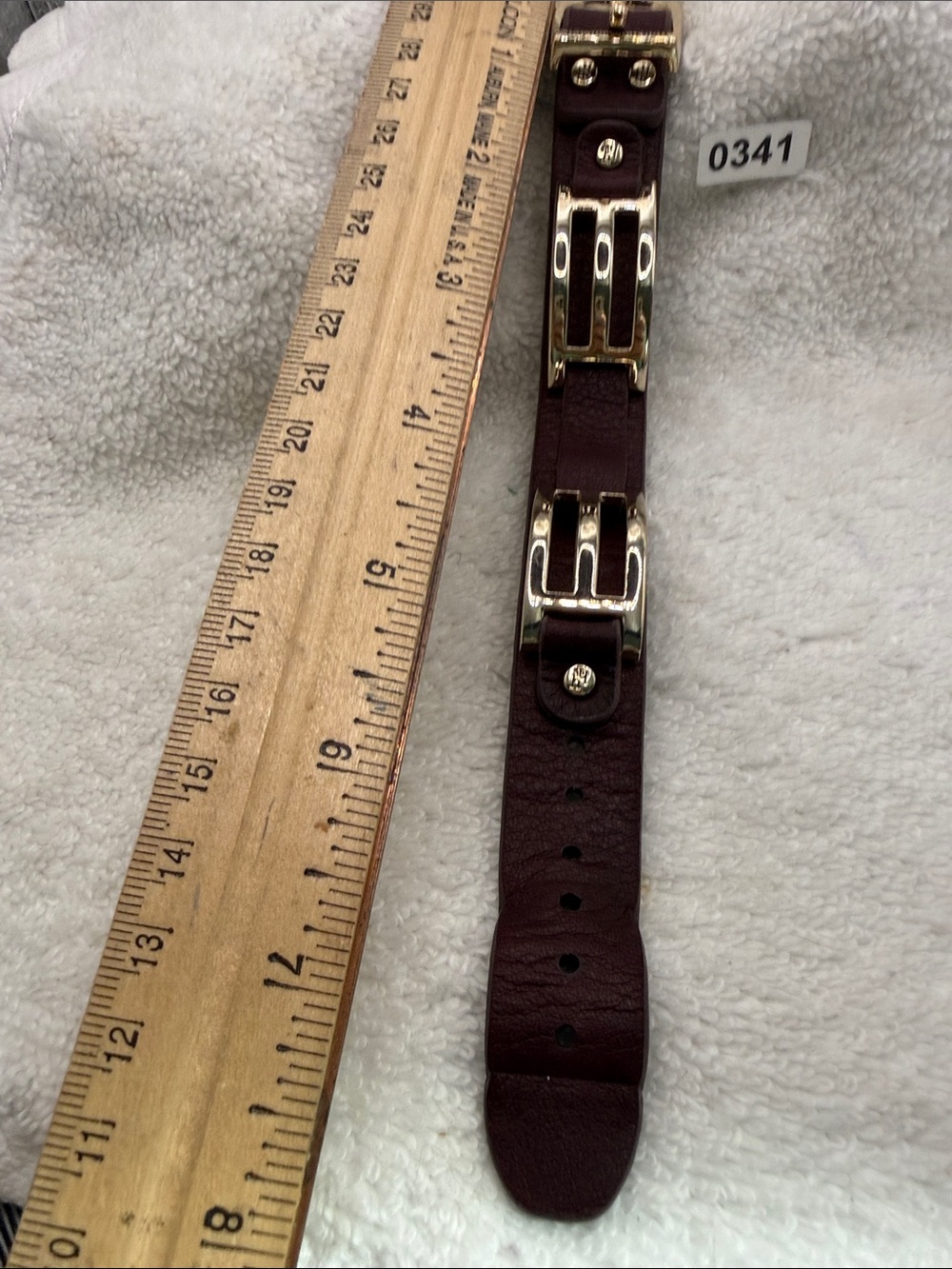Women's Brown Leather Bracelet with Gold/Brass Hardware